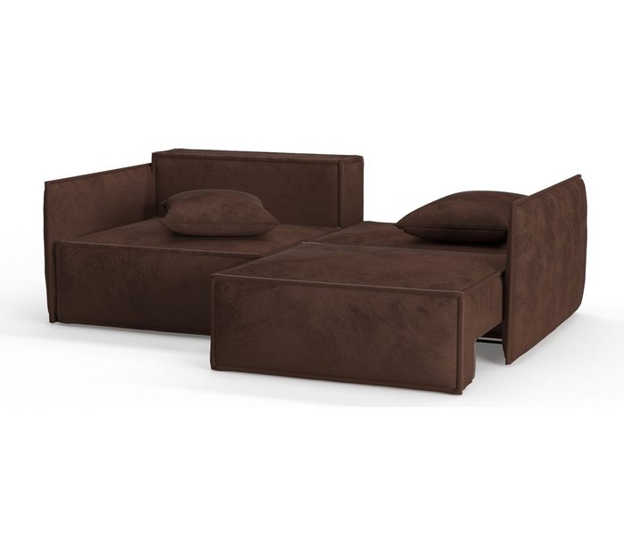 Диван-кровать из велюра Лортон коричневого цвета - лучшие Прямые диваны в INMYROOM