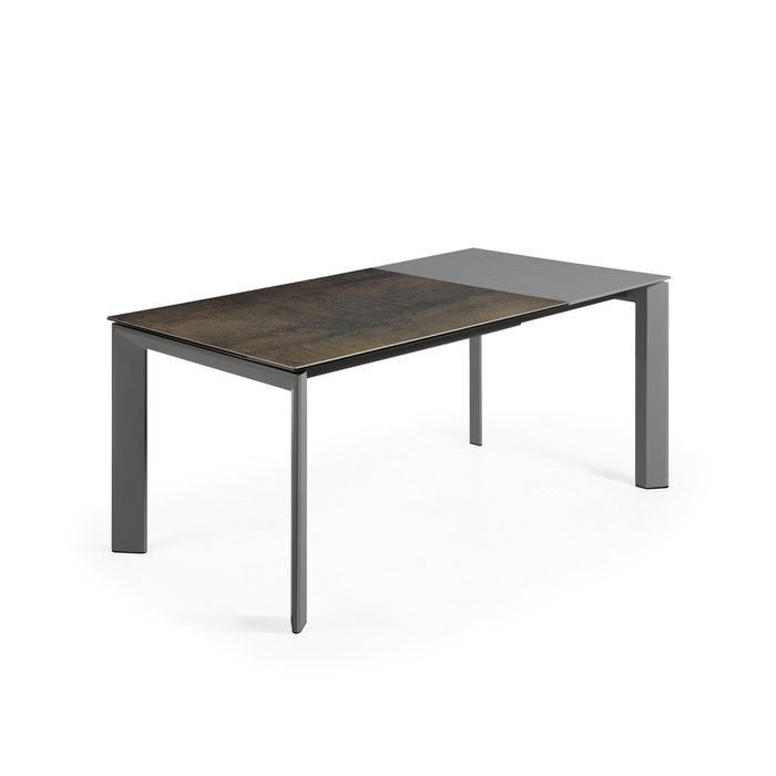 Раздвижной обеденный стол Atta 120 темно-серого цвета с белым основанием - лучшие Обеденные столы в INMYROOM