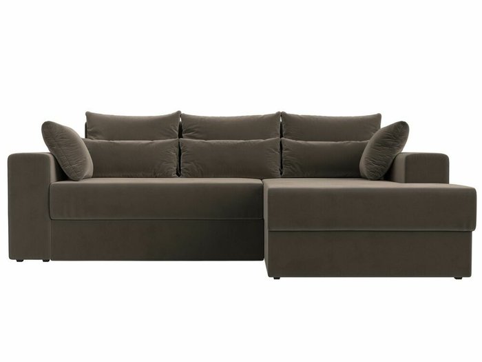 Угловой диван-кровать Майами коричневого цвета правый угол - купить Угловые диваны по цене 52999.0