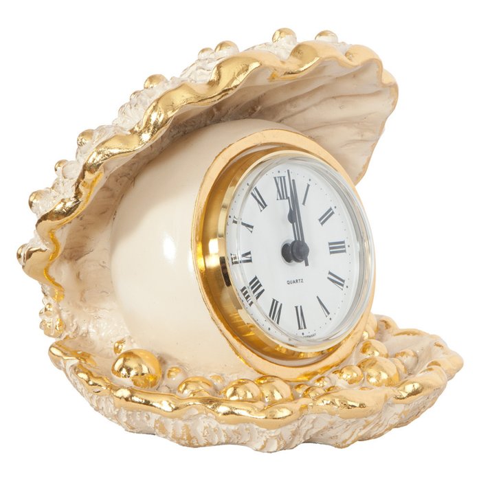 Часы настольные Акойя Айвори светло-бежевого цвета - купить Часы по цене 9891.0