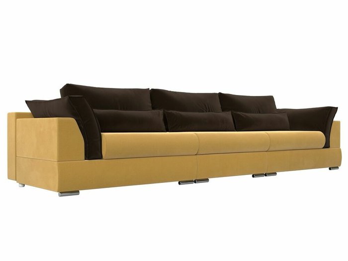Прямой диван-кровать Пекин Long желто-коричневого цвета