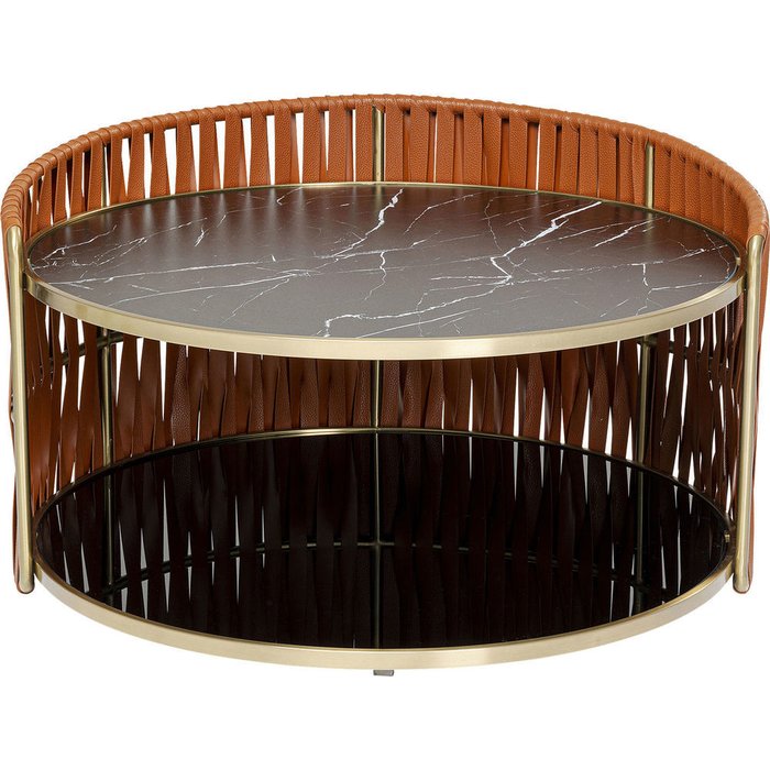 Столик кофейный Screen Copper со стеклянными поверхностями