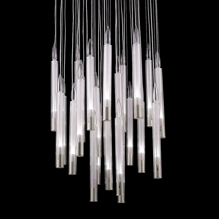 Подвесной светильник с подвесами в виде свечи из белого стекла - купить Подвесные светильники по цене 151840.0
