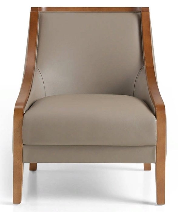 Кресло в обивке из кожи серого цвета - купить Интерьерные кресла по цене 87990.0