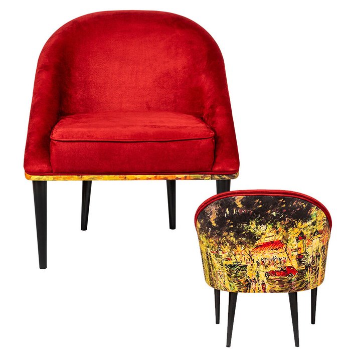 Кресло Бульвар в Париже бордового цвета - купить Интерьерные кресла по цене 60000.0