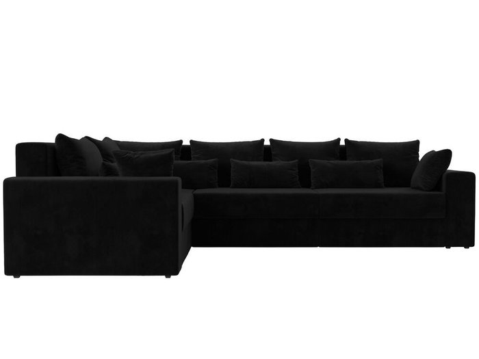 Угловой диван-кровать Майами Long черного цвета левый угол - купить Угловые диваны по цене 88999.0
