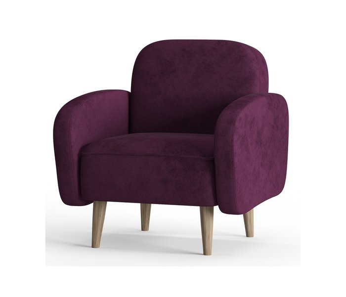 Кресло из велюра Бризби фиолетового цвета