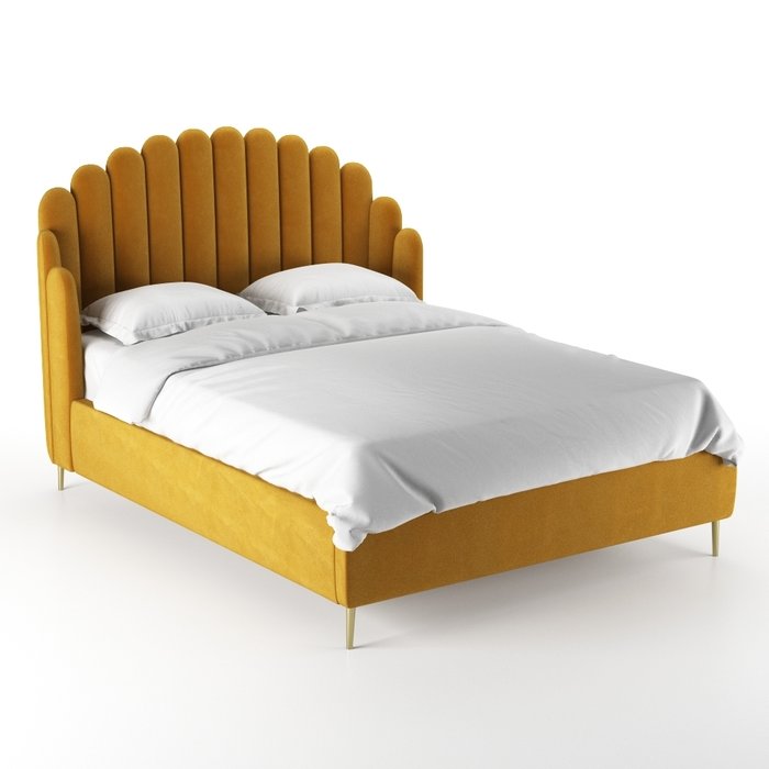 Кровать Amira 160х200 горчичного цвета - купить Кровати для спальни по цене 103900.0