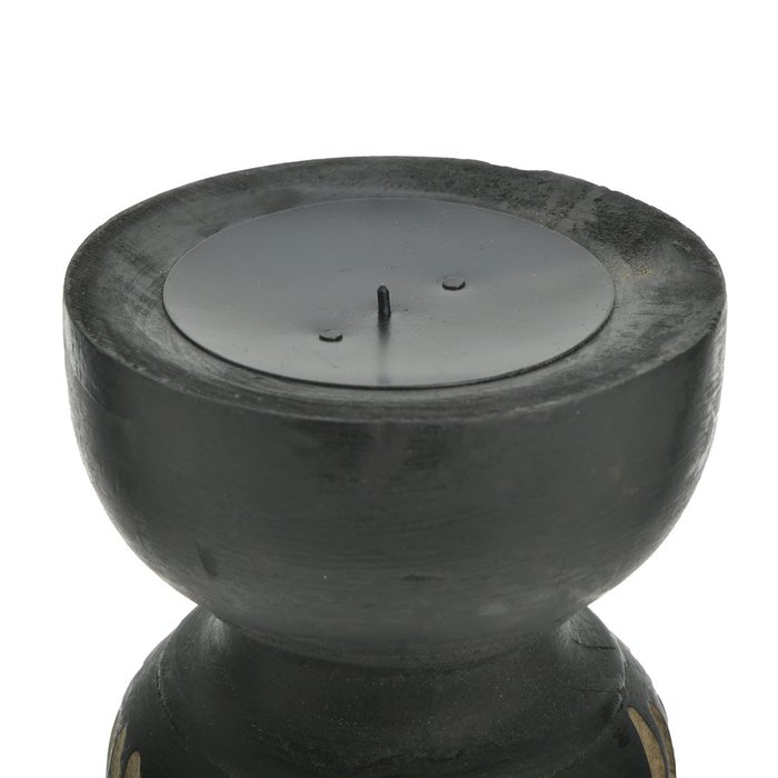 Деревянный подсвечник черно-бежевого цвета  - купить Подсвечники по цене 2900.0