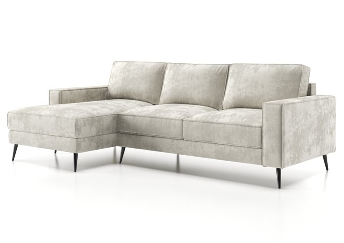 Угловой диван-кровать Мэдисон с оттоманкой белого цвета