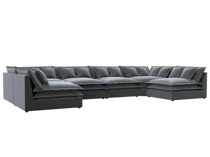 Угловой диван Лига 040 темно-серого цвета 