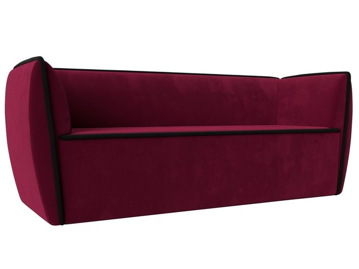 Прямой диван Бергамо бордового цвета
