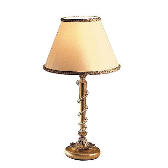 Настольная лампа Renzo Del Ventisette с абажуром цвета слоновой кости с золотым кантом 