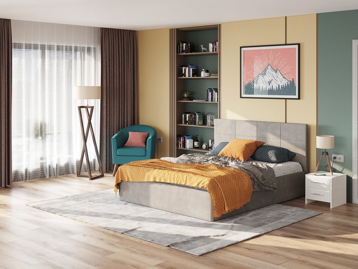 Кровать Alba Next 140х200 серо-бежевого цвета - лучшие Кровати для спальни в INMYROOM