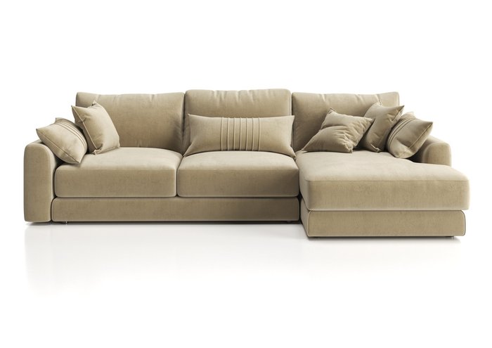 Угловой диван-кровать Шерлок с оттоманкой бежевого цвета - купить Угловые диваны по цене 195840.0