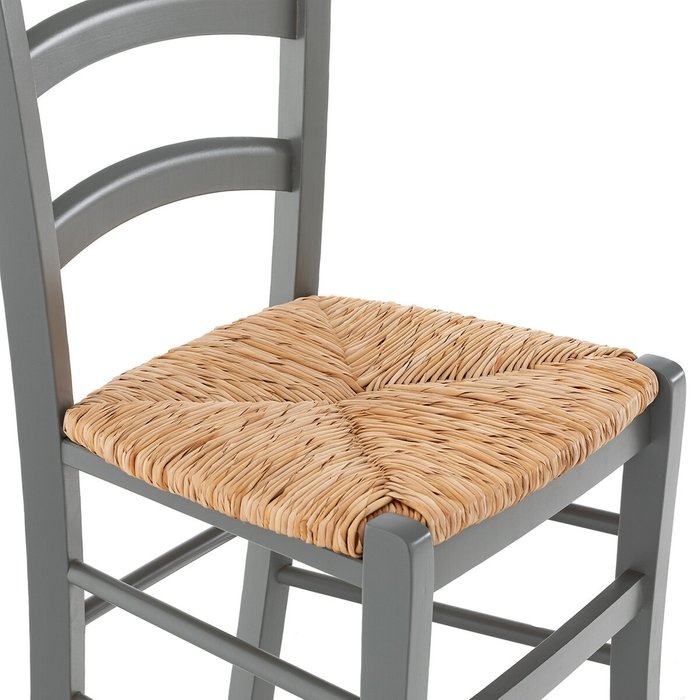 Комплект из двух стульев с плетеным сидением Perrine серого цвета - лучшие Обеденные стулья в INMYROOM
