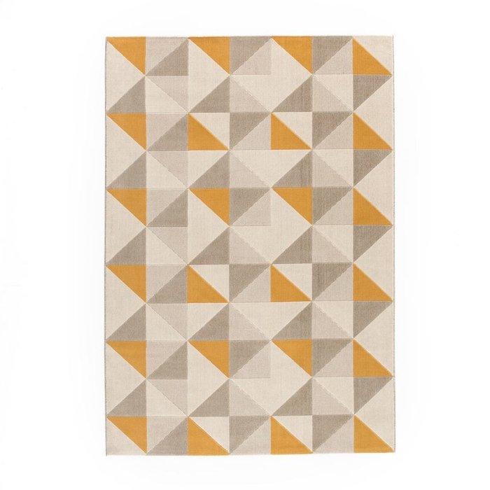 Ковер Elga с геометрическим рисунком желто-серого цвета 160x230