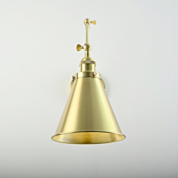 Бра Gloce Cone Shade Loft Industrial Metal Tall Gold - лучшие Бра и настенные светильники в INMYROOM