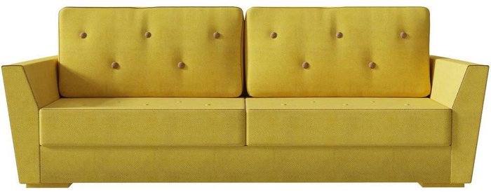 Диван-кровать прямой Милан Velvet желтого цвета  - купить Прямые диваны по цене 17600.0