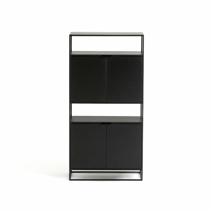 Шкаф для прихожей с дверками из металла Hiba черного цвета - купить Шкафы - прихожие по цене 37900.0