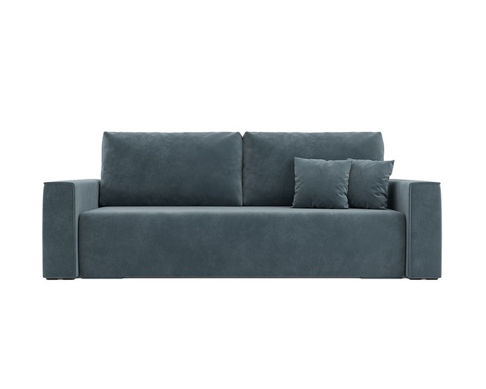 Диван-кровать Манхэттен в обивке из велюра серо-синего цвета - купить Прямые диваны по цене 37690.0