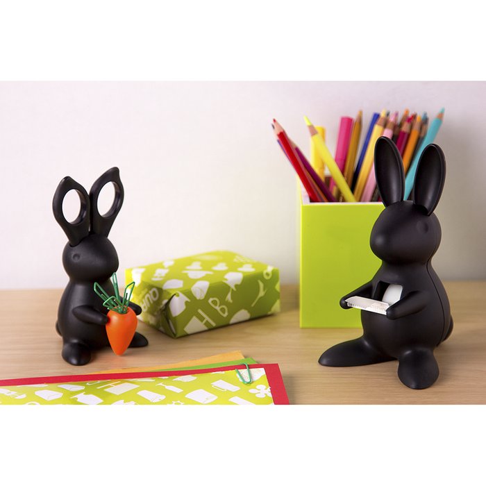 Диспенсер для скотча настольный bunny черный - купить Декоративные коробки по цене 1390.0
