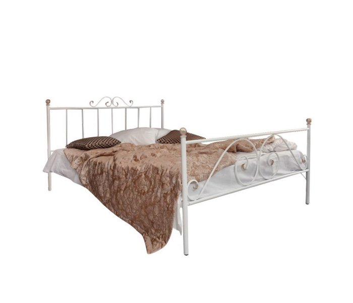 Кованая кровать Оливия 180х200 белого цвета - купить Кровати для спальни по цене 32990.0