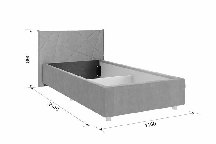 Кровать Бест 90х200 графитового цвета без подъемного механизма - лучшие Кровати для спальни в INMYROOM