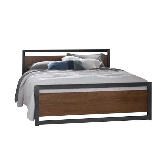 Кровать Брайтон 140х200 черно-коричневого цвета - лучшие Кровати для спальни в INMYROOM
