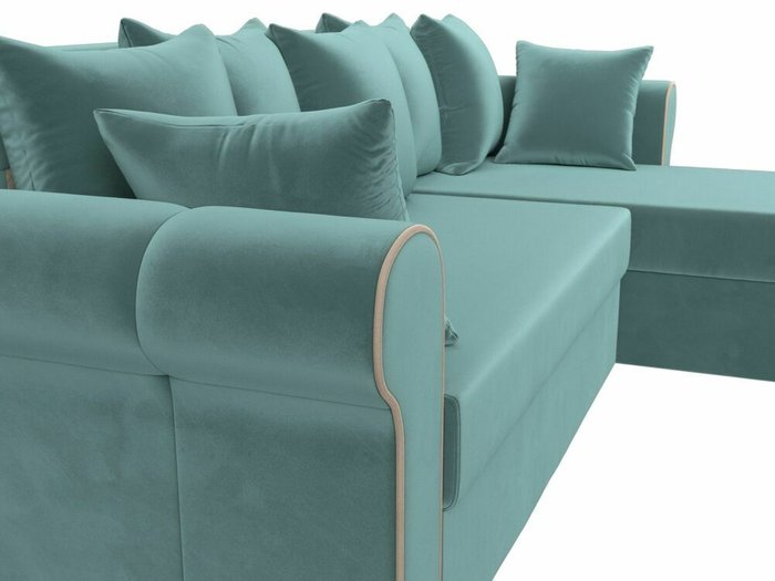 Угловой диван-кровать Рейн бирюзового цвета правый угол - лучшие Угловые диваны в INMYROOM