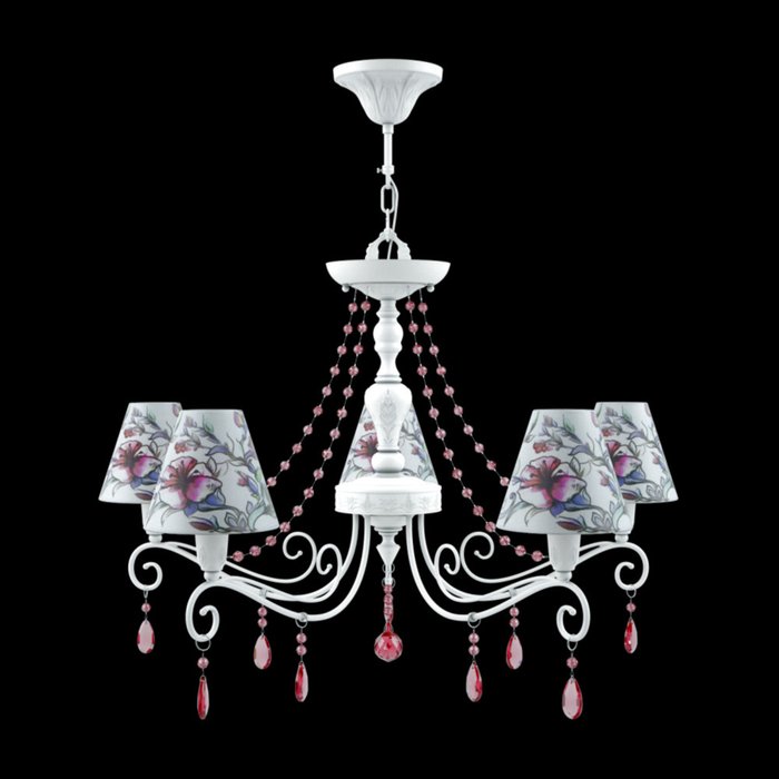 Люстра Provence с цветочным принтом на плафонах - купить Подвесные люстры по цене 5385.0