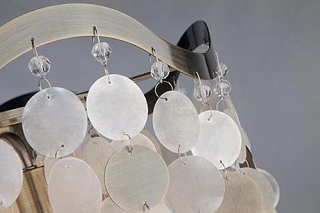 Подвесная люстра Shelly с плафоном цвета белый перламутр - лучшие Подвесные люстры в INMYROOM
