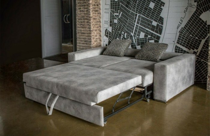 Диван-кровать Люфтен Е серого цвета - купить Прямые диваны по цене 97700.0
