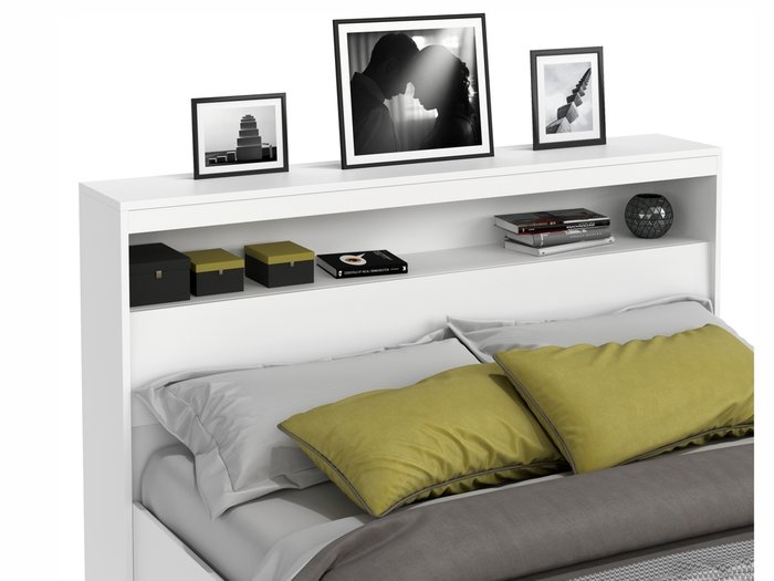 Кровать Виктория 160х200 белого цвета с блоком - купить Кровати для спальни по цене 13300.0