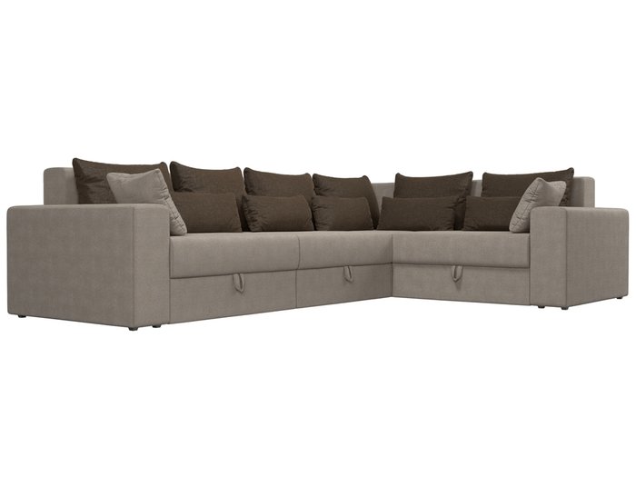 Угловой диван-кровать Мэдисон Long бежево-коричневого цвета - лучшие Угловые диваны в INMYROOM