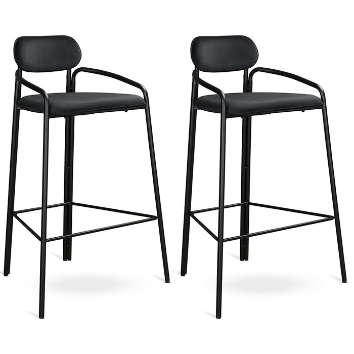 Набор из двух барных стульев Ror round черного цвета