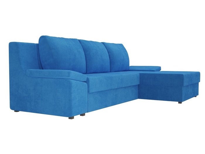 Угловой диван-кровать Челси темно-голубого цвета - лучшие Угловые диваны в INMYROOM