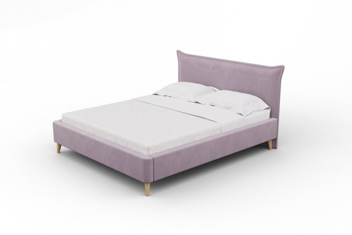 Кровать Олимпия 170x190 на деревянных ножках сиреневого цвета