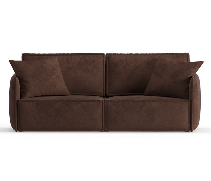 Диван-кровать из велюра Лортон коричневого цвета - купить Прямые диваны по цене 41590.0
