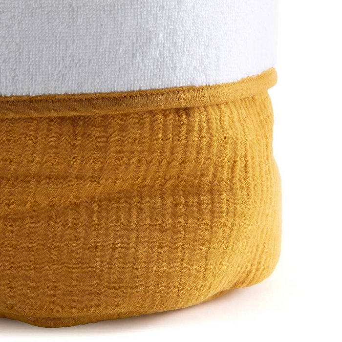 Комплект из трех корзин из хлопчатобумажной газовой ткани Kumla желтого цвета - лучшие Плетеные корзины в INMYROOM