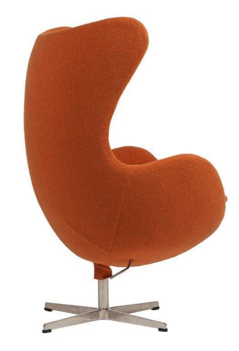 Кресло Egg Chair с кашемировой тканью оранжевого цвета   - купить Интерьерные кресла по цене 57800.0