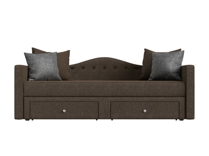 Прямой диван-кровать Дориан коричневого цвета - купить Прямые диваны по цене 31999.0