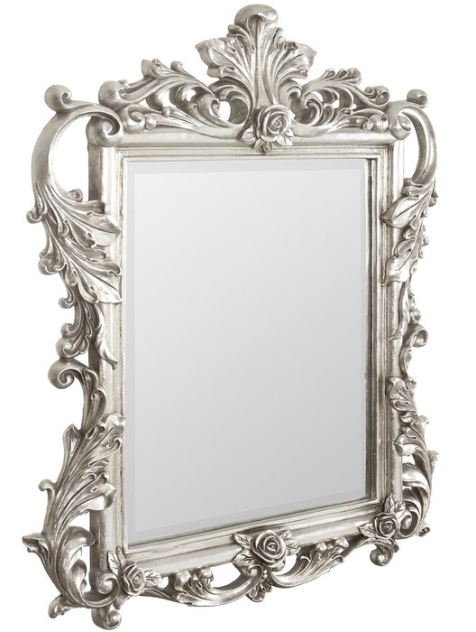 Настенное Зеркало в резной раме Juno Silver  - купить Настенные зеркала по цене 21000.0