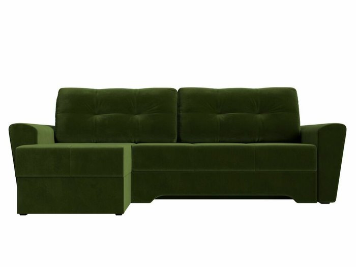 Угловой диван-кровать Амстердам зеленого цвета левый угол - купить Угловые диваны по цене 43999.0