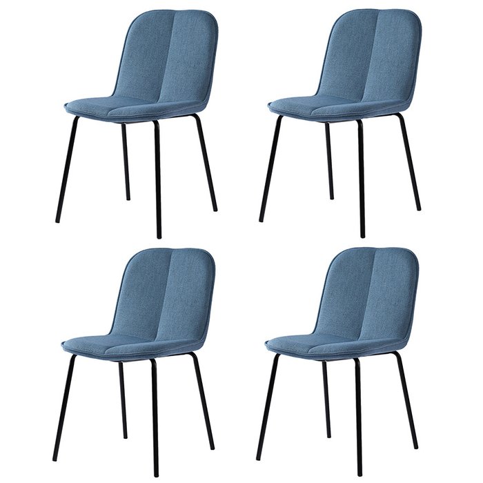 Набор из четырех стульев Adrian синего цвета