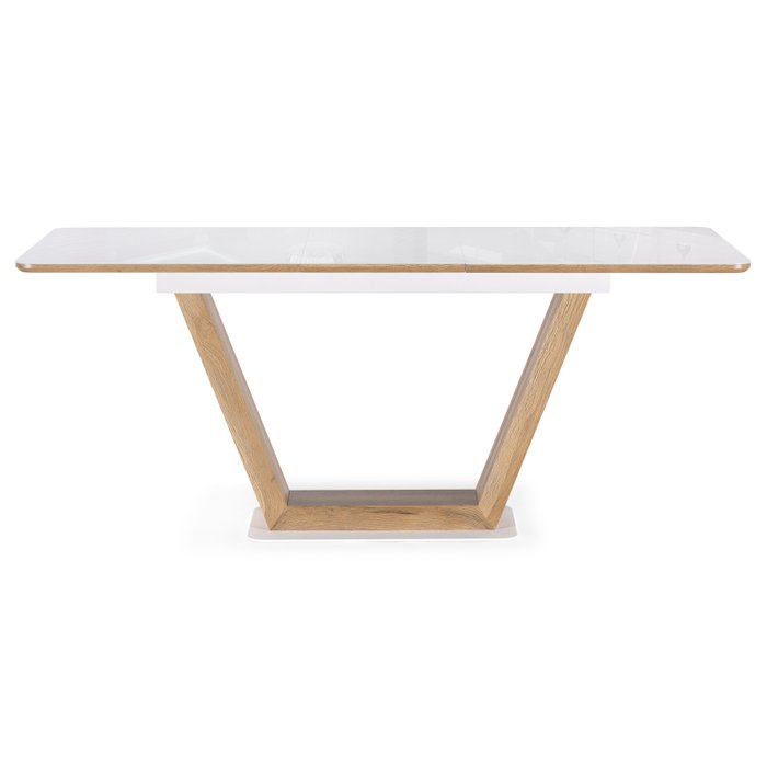 Раздвижной обеденный стол Иматра бело-бежевого цвета - лучшие Обеденные столы в INMYROOM