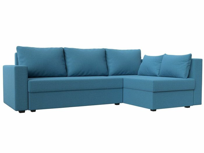 Угловой диван-кровать Мансберг темно-голубого цвета правый угол