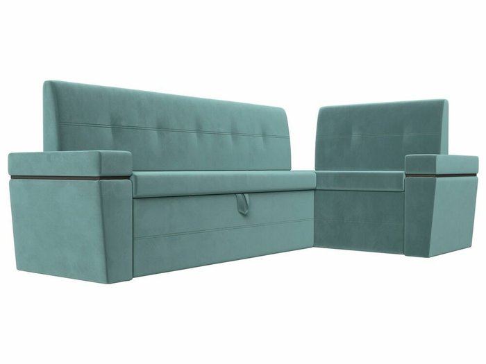 Угловой диван-кровать Деметра бирюзового цвета правый угол - лучшие Угловые диваны в INMYROOM