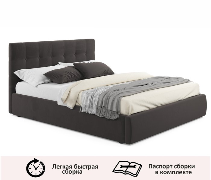 Кровать Selesta 160х200 черного цвета - купить Кровати для спальни по цене 22500.0