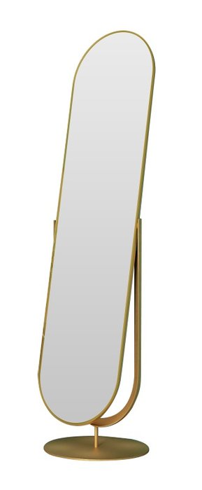 Дизайнерское напольное зеркало Charm в металлической раме золотого цвета - купить Напольные зеркала по цене 34900.0